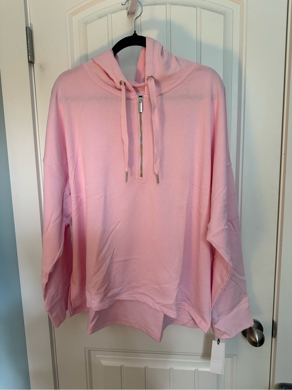 Calvin Klein Women's Pink Half-Zip Hoodie Sweatshirt